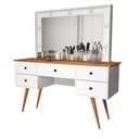 Ver imagem 1 de Penteadeira Camarim com Leds e Espelho Anaisa:branca Nature