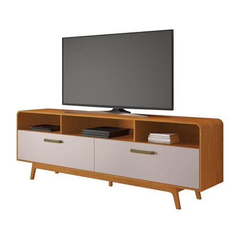 Rack para Tv até 70 Polegadas Cristal Jcm Cinamomo Off White