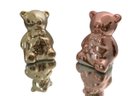 Ver imagem 1 de Enfeite Decorativo Casal Ursos Cerâmica Rosé E Gold 6X4,5Cm