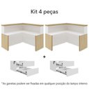 Ver imagem 4 de Balcão para Atendimento Recepção 295,4cm x 147,7cm com 4 Gavetas Branco/Carvalho Artany