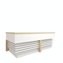 Ver imagem 2 de Balcão para Atendimento Recepção 295,4cm x 147,7cm com 4 Gavetas Branco/Carvalho Artany