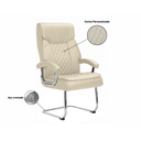 Ver imagem 2 de Cadeira de Escritório Luxo U11 - Assento e encosto COR FENDI Base fixa de aço cromado Mola ensacada