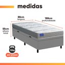 Ver imagem 4 de Cama Box Baú Solteiro Probel Espuma D33 88x188x55 Night Day a Vácuo Branco/Cinza