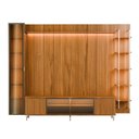 Ver imagem 1 de Estante para TV Home Theater 85" 100% MDF 291cm Prateleiras Cristaleira Vidro Reflecta LED Canella