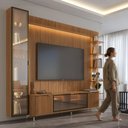 Ver imagem 1 de Estante para TV até 85 Polegadas com Prateleiras e Cristaleira Vidro Reflecta 100% MDF com LED Neon