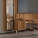 Ver imagem 3 de Estante para TV Home Theater 85" 100% MDF 291cm Prateleiras Cristaleira Vidro Reflecta LED Canella