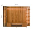 Ver imagem 2 de Estante para TV Home Theater 85" 100% MDF 291cm Prateleiras Cristaleira Vidro Reflecta LED Canella