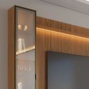 Ver imagem 6 de Estante para TV Home Theater 85" 100% MDF 291cm Prateleiras Cristaleira Vidro Reflecta LED Canella