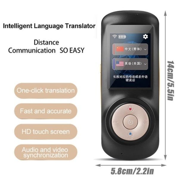 Tradutor de voz inteligente T16 portátil, tela sensível ao toque de 2,4  polegadas em tempo real 138 idiomas, suporte offline e tradução de fotos,  para aprender a viajar