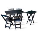 Ver imagem 1 de Conjunto De Mesa Dobrável 1,10x70 Com 4 Cadeiras Com Mesa Aparador Pret