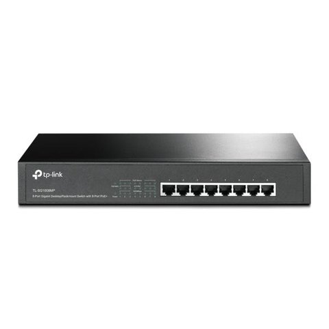 Switch 8 Portas 10/100/1000 Gigabit Rack/Mesa TL-SG1008MP TP LINK