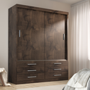 Ver imagem 2 de Guarda-Roupa Solteiro 2 Portas Correr 6 Gavetas Capri