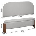 Ver imagem 7 de Kit Cabeceira e Calçadeira Império Casal para Cama Box 140cm Bouclê Facto - Sofa Store:bouclê Cinza