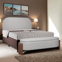 Ver imagem 1 de Kit Cabeceira e Calçadeira Império Casal para Cama Box 140cm Bouclê Facto - Sofa Store:bouclê Cinza