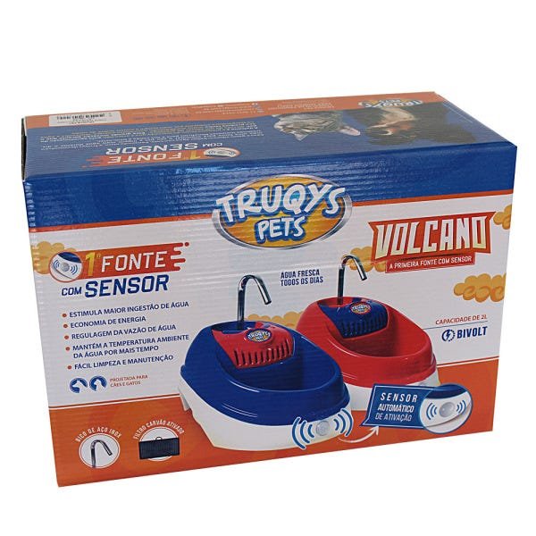 Fonte bebedouro caes gatos automatica com sensor volcano 2L - 4
