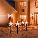 Ver imagem 2 de Pisca 5 Estrela Leds Solar Amarelo Jardim Noel Natal de 2,5m