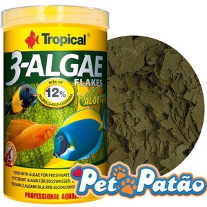 Tropical 3-Algae Flakes 20G Ração para Peixes Herbivoros - Un