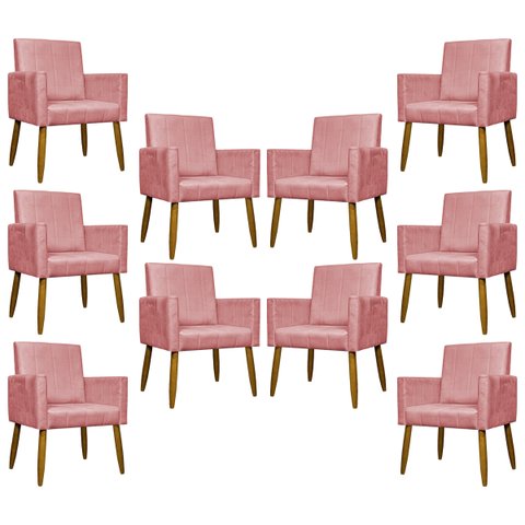 Kit 10 Poltronas Decorativas Mari para Sala Quarto