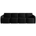 Ver imagem 5 de Sofá Cama Modulado Retrátil e Reclinável Decorativo Varsóvia 436cm Veludo Preto G33 - Gran Belo