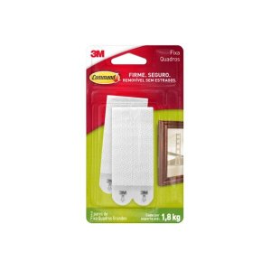 Fixa Quadros Adesivo 3M Command Grande - 2 pares