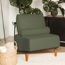 Ver imagem 2 de Poltrona Decorativa Aurea Base Aço Preto Linho Verde - Nexta Casa