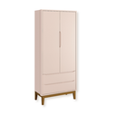 Ver imagem 2 de Quarto de Bebê Berço Evolution + Guarda Roupa Classic + Cômoda 3 Gavetas Classic Rosa 2 Colchão