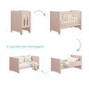 Ver imagem 4 de Quarto de Bebê Berço Evolution + Guarda Roupa Classic + Cômoda 3 Gavetas Classic Rosa 2 Colchão