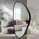 Ver imagem 1 de Espelho Orgânico Essence 70x50cm Moldura Couro Ecológico Decorativo Banheiro Sala:Preto