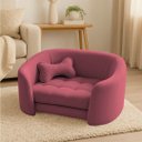 Ver imagem 1 de Poltrona Cama Pet Luxo Mell Veludo Premium para Cães e Gatos Rosa