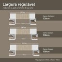 Ver imagem 7 de Cabeceira Extensível Estofada com 2 Mesas de Cabeceira Espelhadas Branco/Imperial Madesa