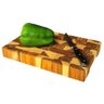 Tábua de Carne Churrasco Cozinha em Madeira Teca Invertida 30x20x4cm - 4