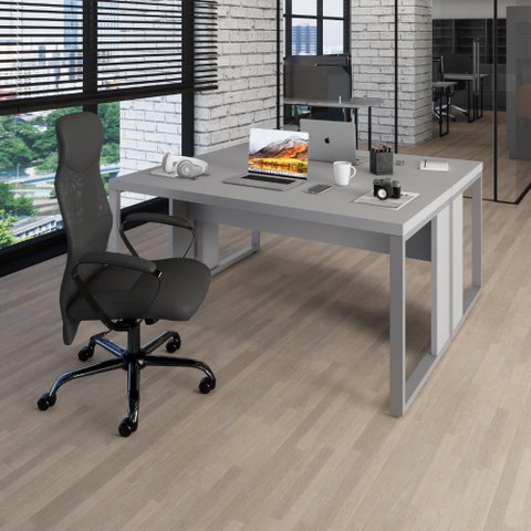 Plataforma de Trabalho 2 Pessoas 1,50m X 1,40m Pés Metal F5 Cor:cinza