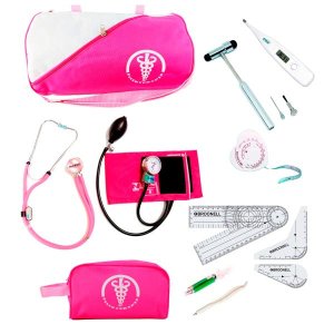 Kit De Fisioterapia PAMED Goniometro Martelo Buck Canetas - Rosa