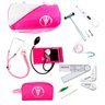 Kit De Fisioterapia PAMED Goniometro Martelo Buck Canetas - Rosa - 1