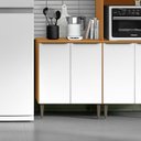 Ver imagem 5 de Balcão para Cozinha 70cm 2 Portas 100% Mdf Luna Cinamomo/branco