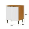 Balcão para Cozinha 70cm 2 Portas 100% Mdf Luna Cinamomo/branco - 3