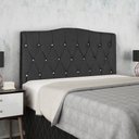 Ver imagem 1 de Cabeceira Casal Theresa para Quarto 140cm Preto - Bela Móveis