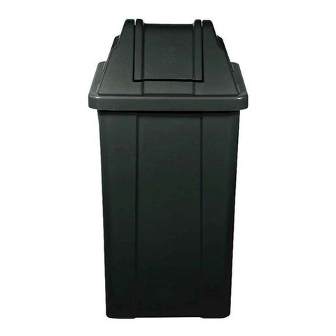 Cesto Quadrado com Tampa Vai-vem 60 Litros Cor:cesto Preto