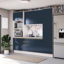 Ver imagem 1 de Cozinha Compacta Celeste Kappesberg 100% Mdf Branco/azul 240cm