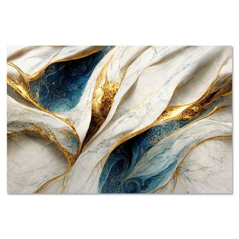 Quadro Decorativo Abstrato Marmorizado Ondas, Tela em Canvas  ideal para ambiente de Sala e Quarto