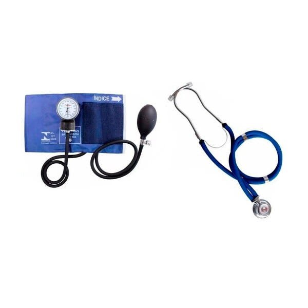Kit Material De Bolso Para Enfermagem Completo com Esfigmomanômetro Premium - Azul Marinho - 2