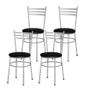 Ver imagem 1 de Kit 4 Cadeiras Epoxi Cinza para Cozinha: Preto