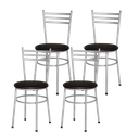 Ver imagem 1 de Kit 4 Cadeiras Epoxi Cinza para Cozinha: Marrom