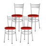 Kit 4 Cadeiras Epoxi Cinza para Cozinha: Vermelho - 1
