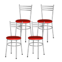 Ver imagem 1 de Kit 4 Cadeiras Epoxi Cinza para Cozinha: Vermelho