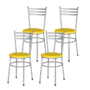 Ver imagem 1 de Kit 4 Cadeiras Epoxi Cinza para Cozinha: Amarelo