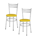 Ver imagem 2 de Kit 4 Cadeiras Epoxi Cinza para Cozinha: Amarelo