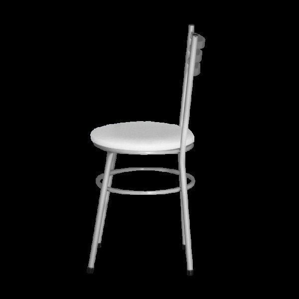 Kit 4 Cadeiras Epoxi Prata para Cozinha: Branco - 4