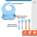 Ver imagem 5 de Kit Introdução Alimentar Bebê Treinamento Prato Talher 10 Peças Azul