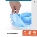 Ver imagem 2 de Kit Introdução Alimentar Bebê Treinamento Prato Talher 10 Peças Azul